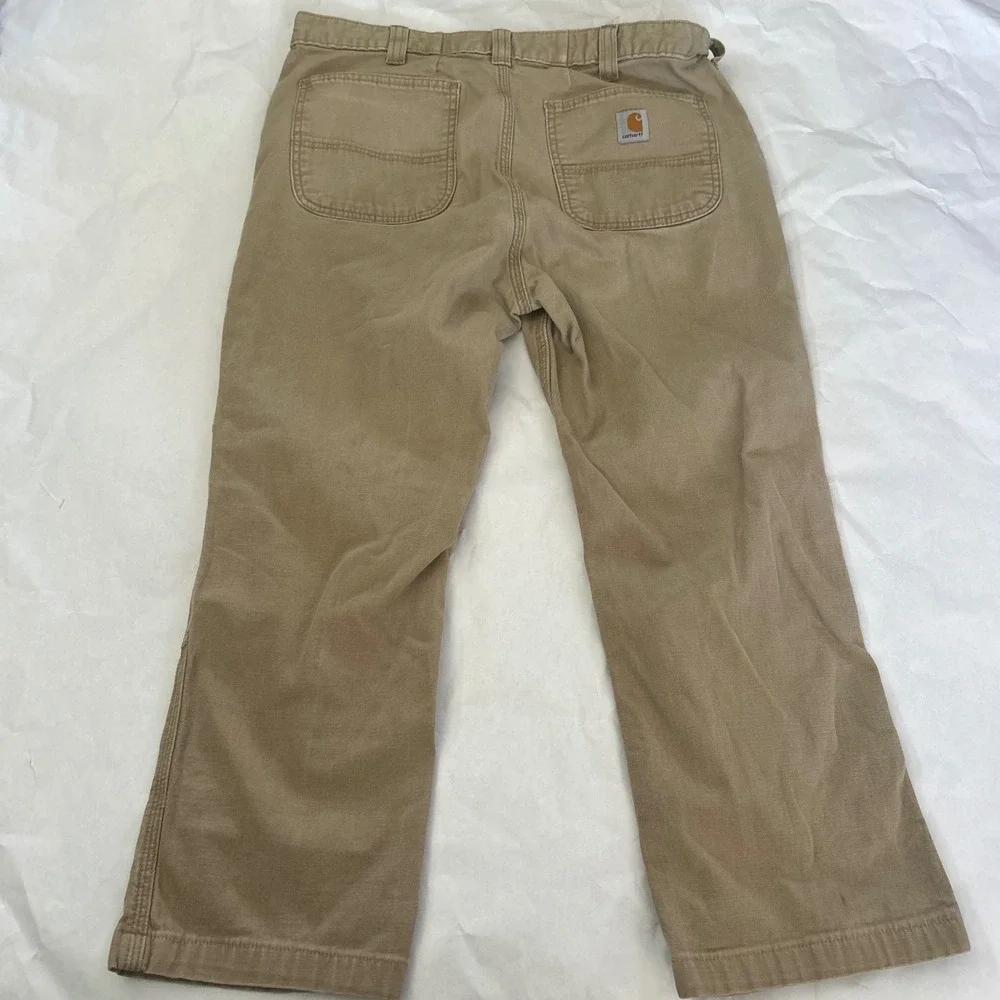 Carhartt Mens Straight Fit Work‎ Canvas Pants Tan Khaki Rigby Utility 38x26